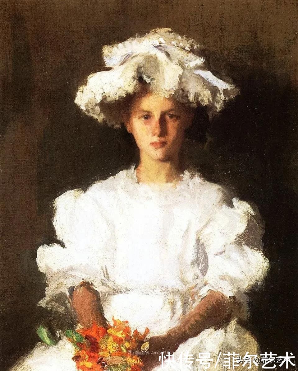 人物|空灵的天使，精美绝伦~雅培·翰德逊·泰勒女性人物油画作品欣赏