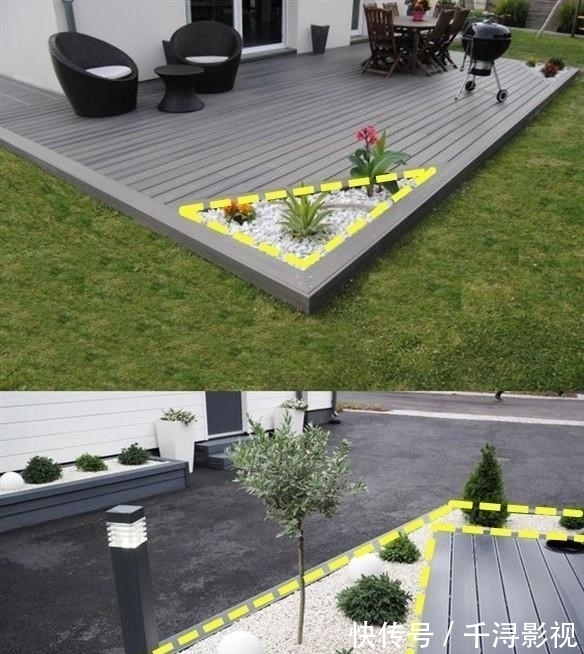 水泥|院子别再整水泥地面了,铺满甲板就有7种设计,能多个共享休闲区