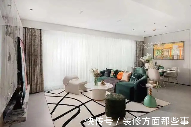 装饰画|128平现代风三居室灰墙面绿画,简约时尚又好看