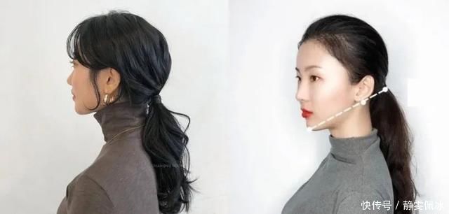 轮廓 发型分享不同脸型马尾位置,圆脸、方脸这样绑最瘦小脸