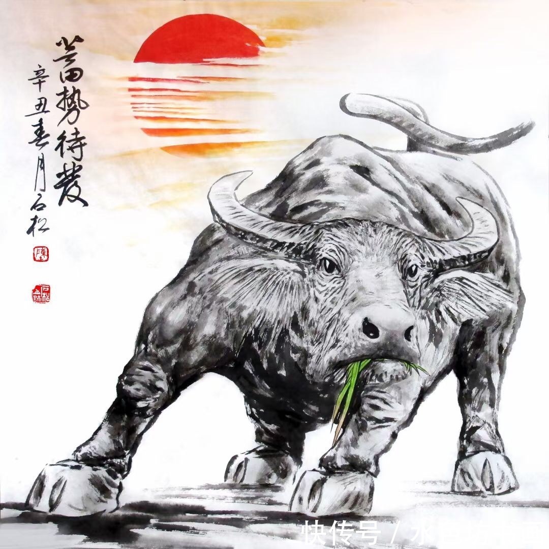 2021送你一组牛画,祝大家牛气冲天,牛(扭)