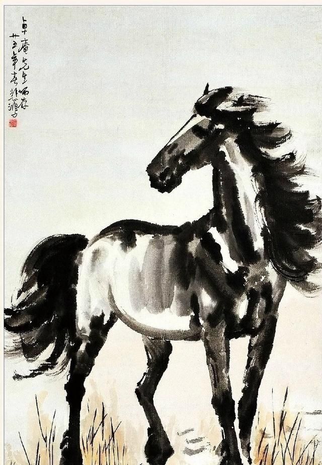 骏马$徐悲鸿3200万的骏马图,被质疑是赝品,缺少油画的韵味感觉