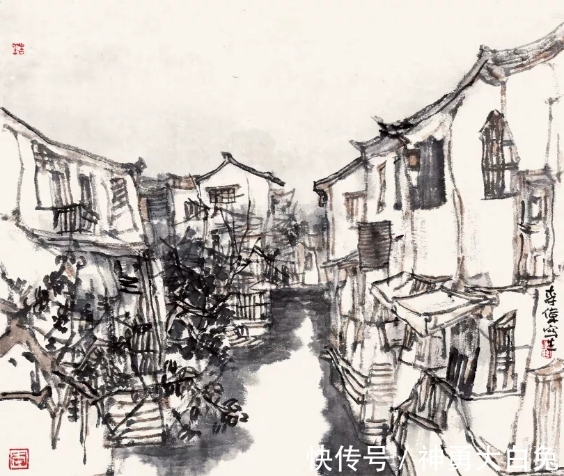 山水画$辛丑写生|甘肃画院李伟水墨山水画