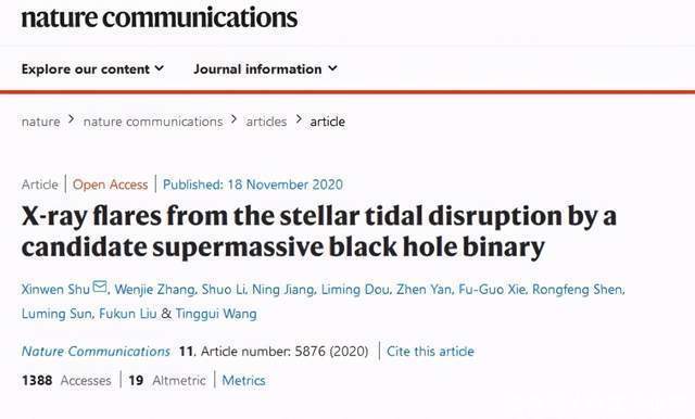 黑洞 我国科学家发现双黑洞同食恒星现象，可从中研究巨型黑洞成长机制