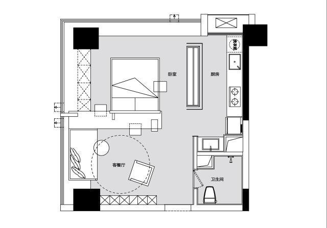 居室|62平黑白灰简约风一居室,看似简单,实则韵味无穷