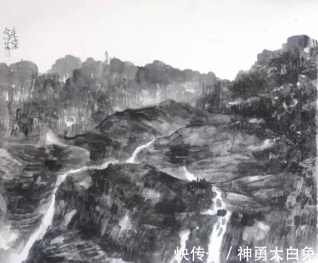 山水画$辛丑写生｜甘肃画院李伟水墨山水画