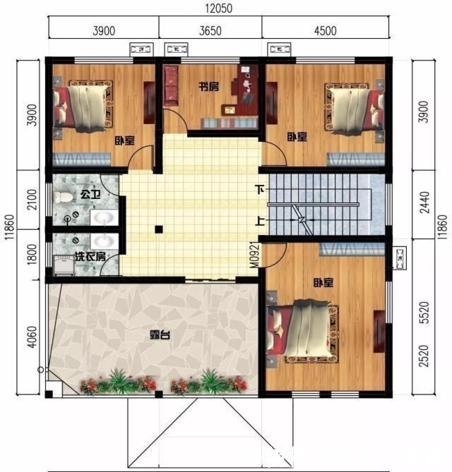 平面图|两栋进深尺寸相同的别墅,外观简约而大气,布局都不错!