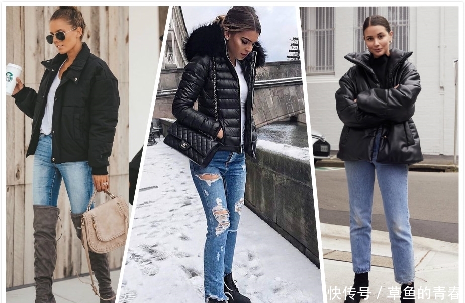 学会|黑色短款羽绒服,时髦百搭的秋冬穿搭法,三分钟就能学会