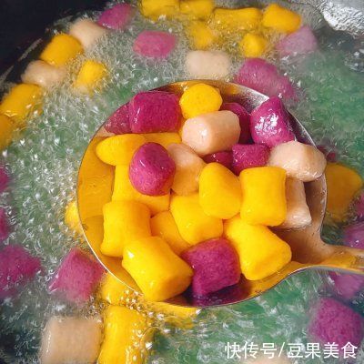 红薯|自己做的好吃美味芋圆水果捞