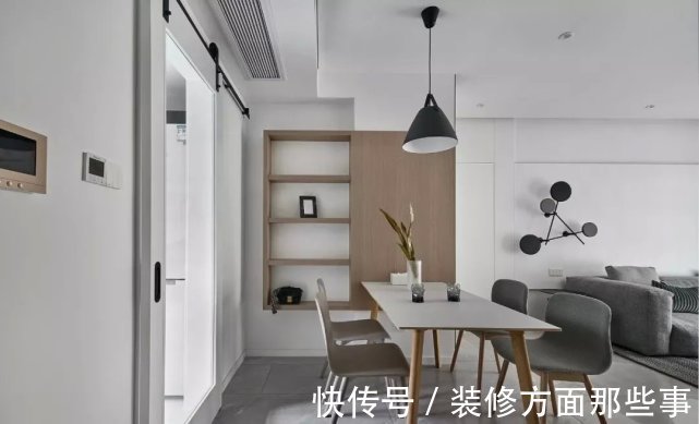 三居室|90平现代风三居室,利用玄关打造双面柜体增添空间收纳
