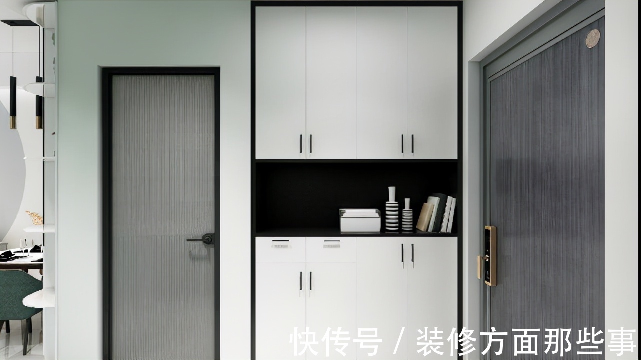 客厅|71平北欧风一居室,用墨绿色、脏粉打造清新的居室