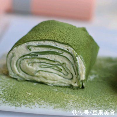 #白色情人节限定美味#治愈抹茶——毛巾卷