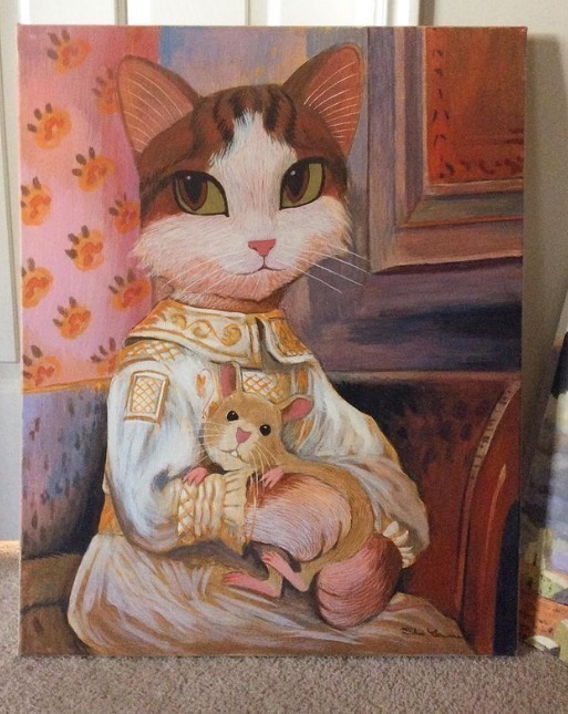 猫咪#艺术家笔下的猫咪“入侵”世界名画,萌到让人尖叫!