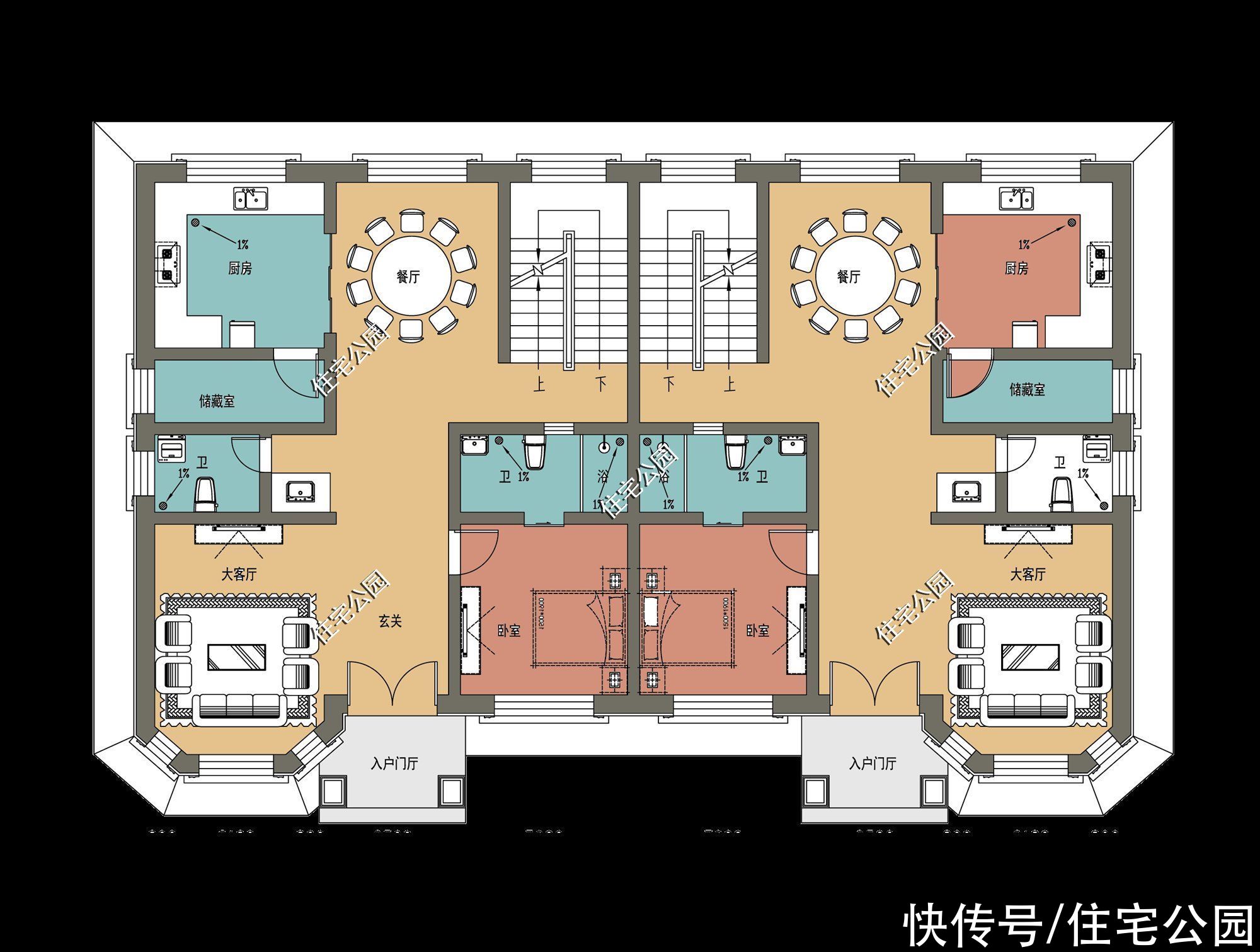 建筑面积|2021年就建这10套别墅吧，双拼设计太绝了，尤其是第6套特别实用