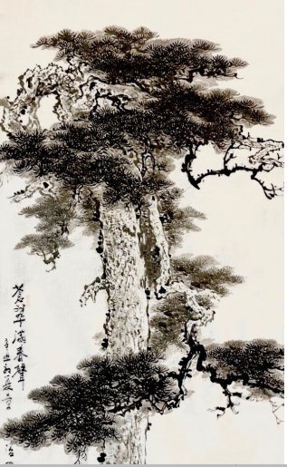 松树@画家童治军:墨染松涛风入骨 苍碧凌空自从容