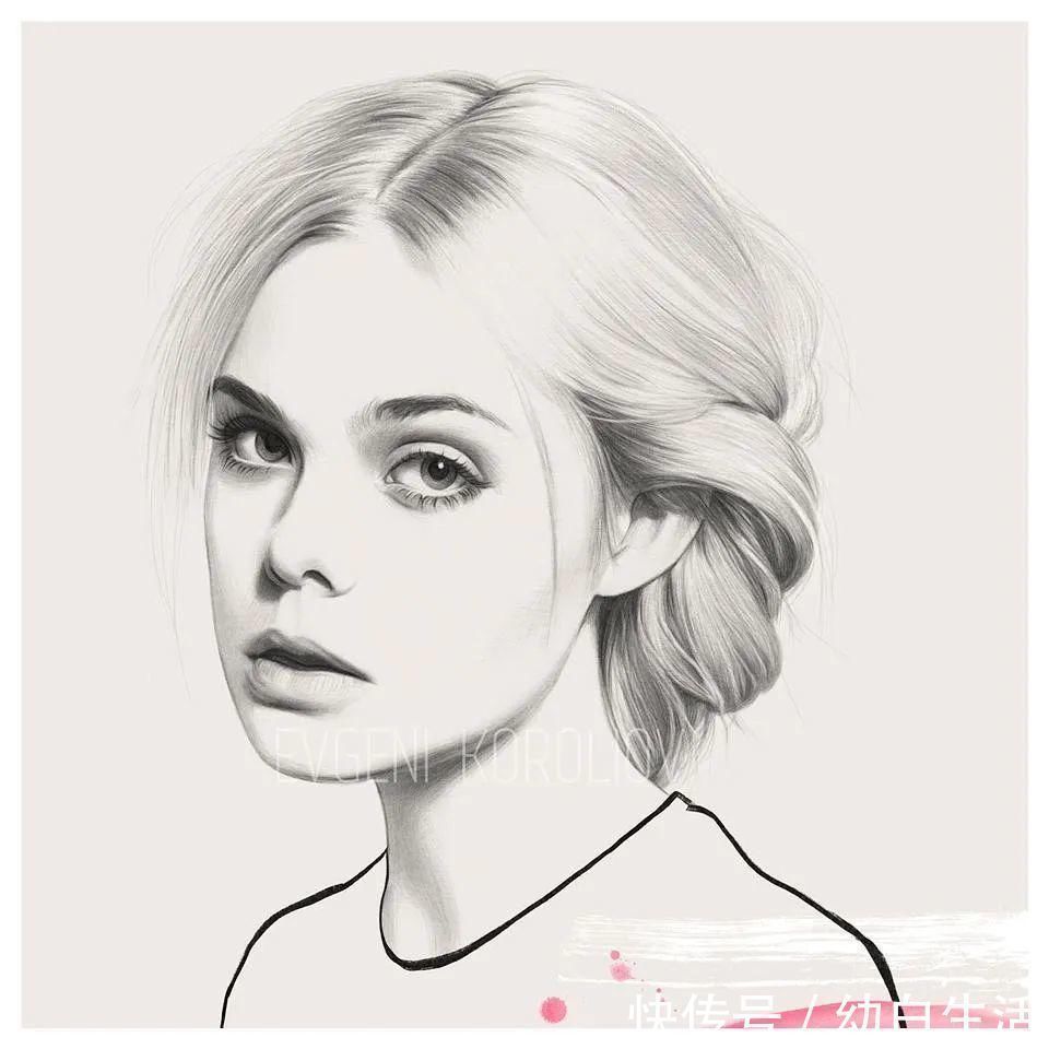 手绘$总被怼素描画得像头盔,瞧她用自动铅笔画,笔笔都是功力,厉害了!