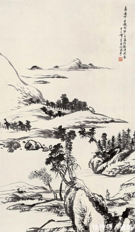 笔墨$略显保守,缺少变化,张赐宁山水画欣赏