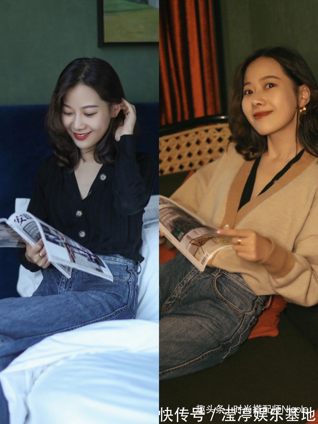 nicole 今秋火了一种穿法:叫“毛衣+毛衣”,温暖又时髦,谁穿谁美