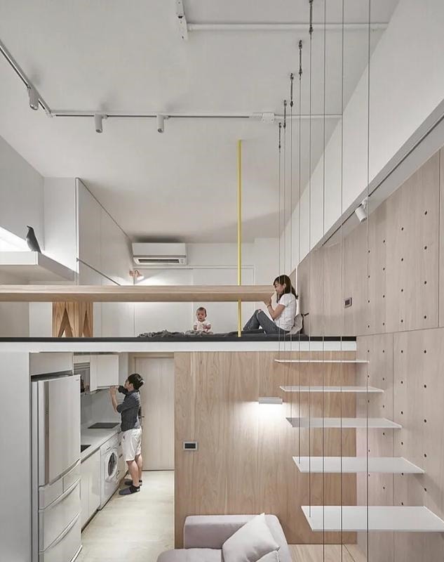 楼梯|一家三口人住16㎡的家,连床都没有,他们却说舒服得很!