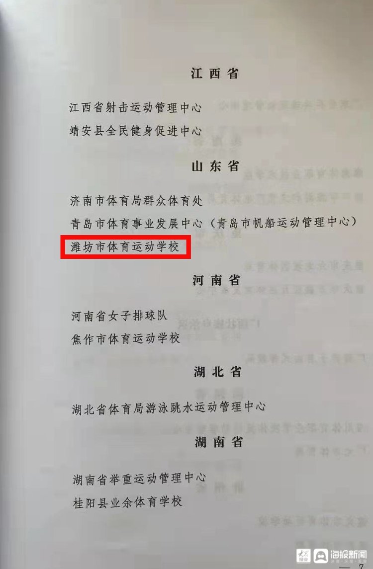 银牌|喜讯！潍坊市体育运动学校获评全国体育系统先进集体