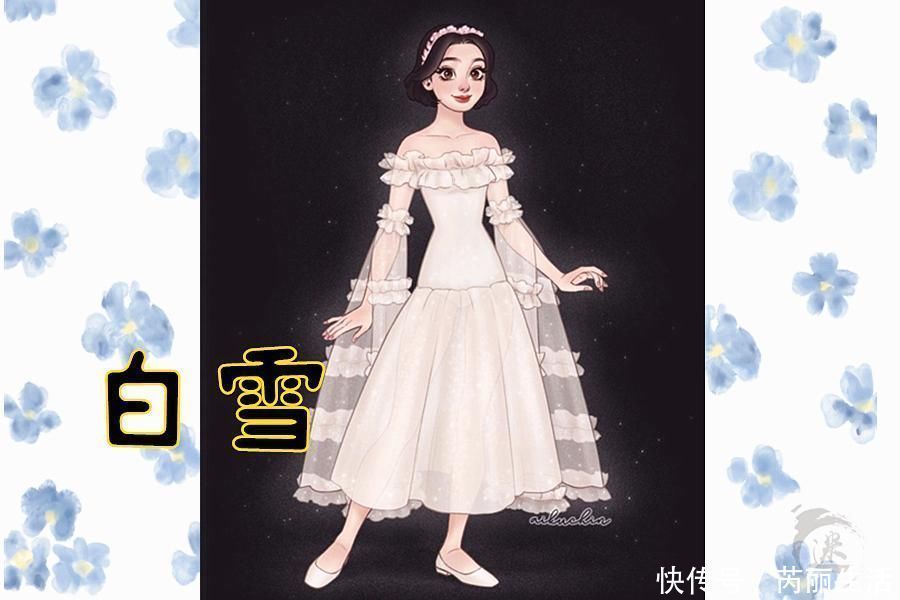 梦幻婚纱|迪士尼公主的“梦幻婚纱”,贝儿像孕妇,全场最美竟不是艾莎