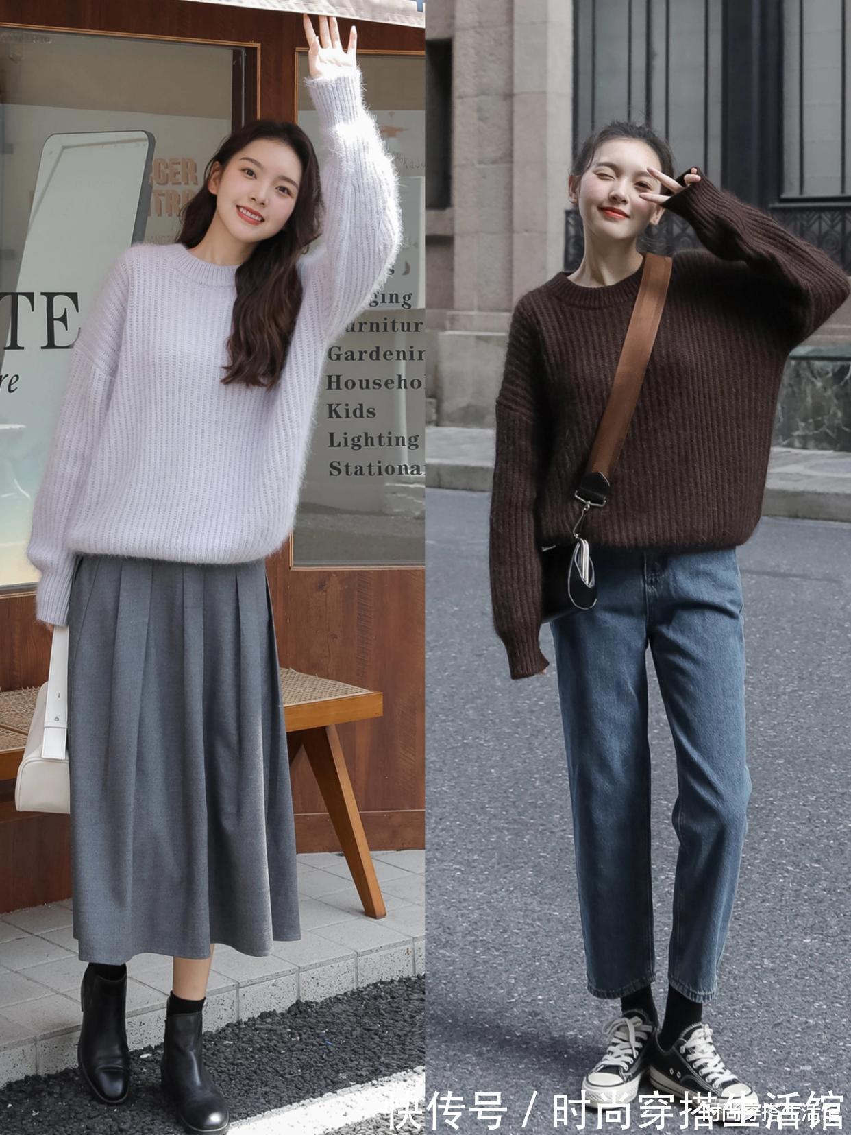 阔腿裤|冬天的毛衣不要随便搭,4个显高公式和1个总结,穿出满满高级感