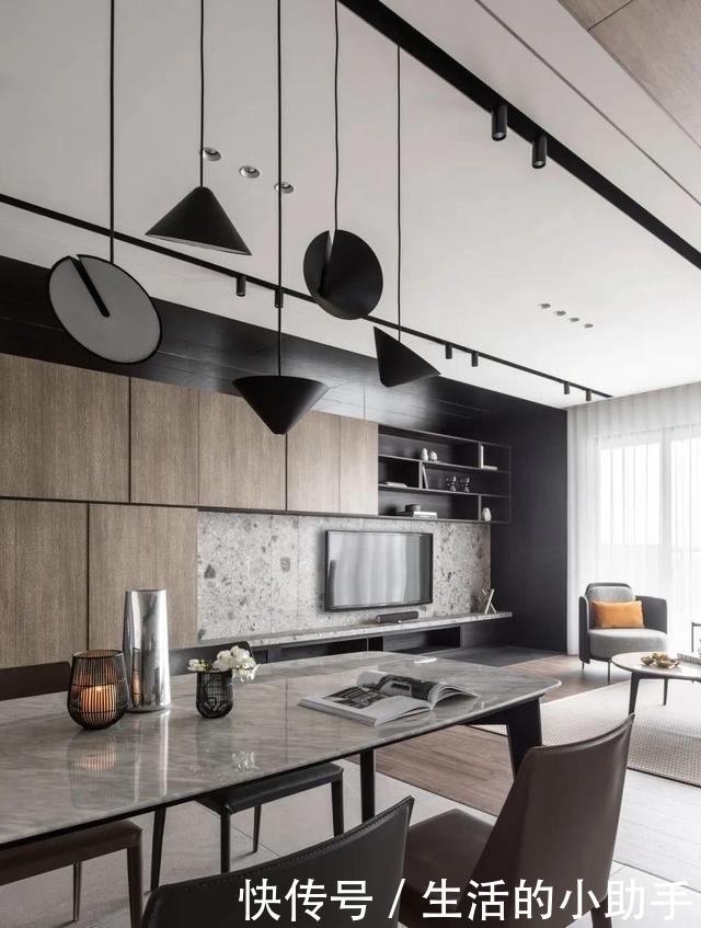 客餐厅|140㎡现代极简,稳重简洁的空间,年轻舒适的体验!