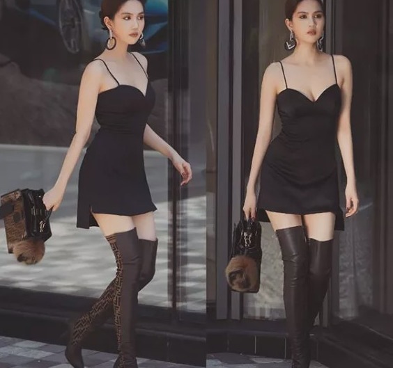 紧身|“越南美女”邓玉贞够大胆,穿漆皮二分裙,不吝啬自己好身材