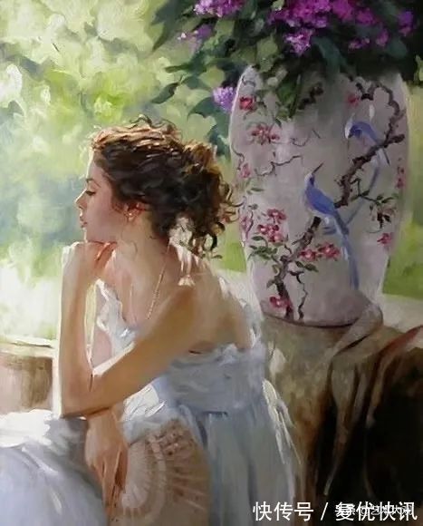 绘画@西式风格淑女绘画——当代画家Richard S. Johnson人物油画欣赏