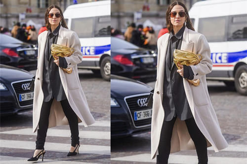 选白色大衣真聪明，早春穿搭也应景，端庄优雅又有亲和力