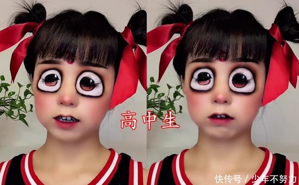 哪吒仿妆有点帅?小学生已经够还原了,看到大学生:放过双眼吧!