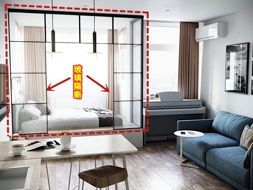 通风换气|榻榻米床改良一下,上方装玻璃隔断做分隔,多间独立卧室通堂透亮