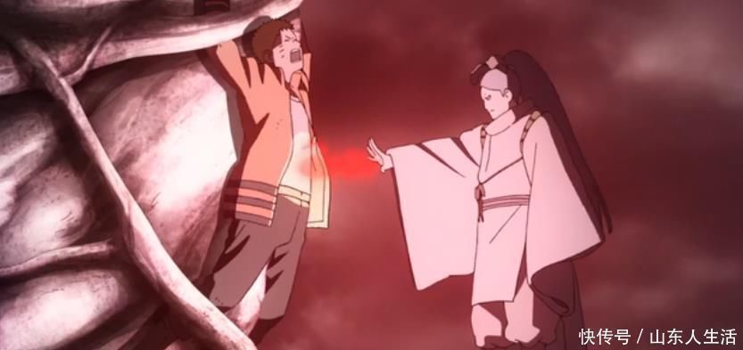 公开|博人大筒木形态公开,左净眼右轮回眼,背后浮现出他的影子