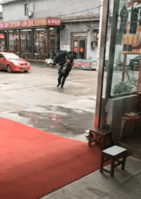 |搞笑GIF:一转身美美哒