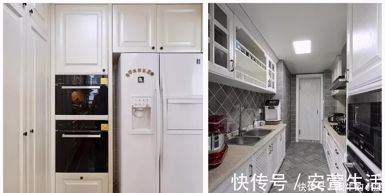 电器|灶台旁留30公分做高柜，厨电全都嵌进墙还扩大储物，太赞了