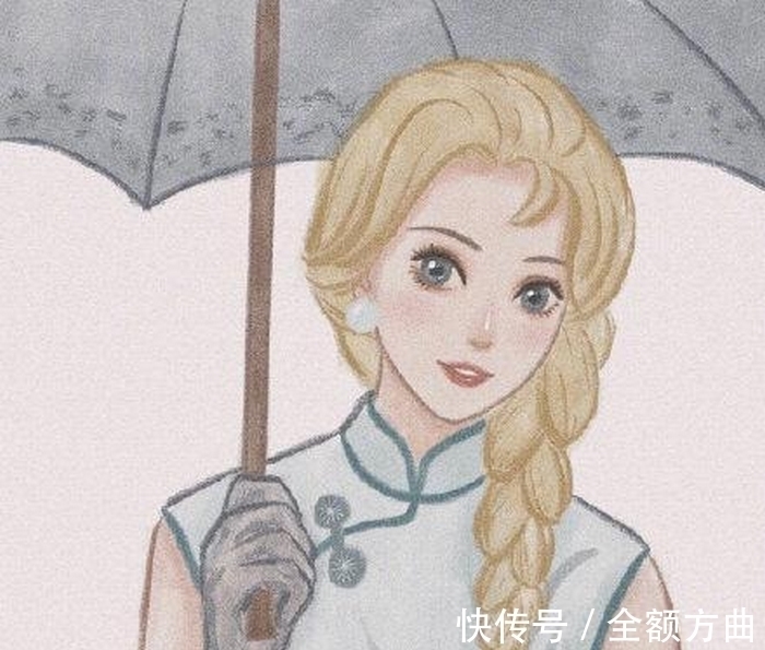 迪士尼公主|穿上旗袍后的迪士尼公主，每一位都国色天香，果然木兰最对味