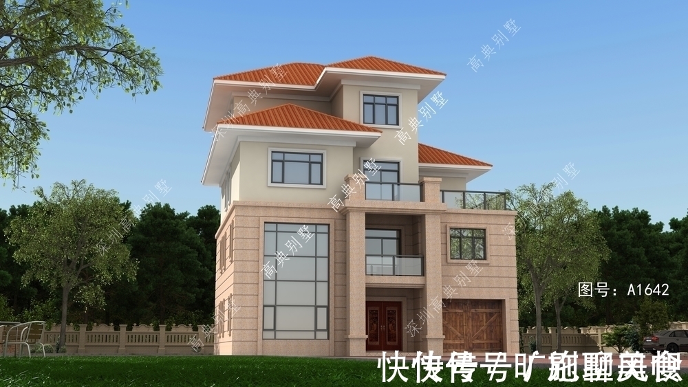 欧式别墅|带车库的欧式别墅,非常适合四世同堂入住,简单而单调。