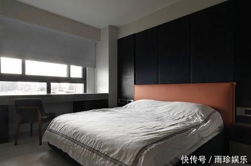 延伸|现在不流行床头柜了在床后打排柜子,向外延伸还能多做个书桌