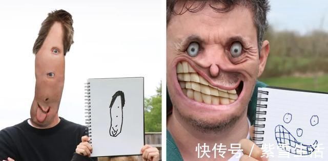 花式秀!儿子画成什么样,爸爸就能P成什么样子,花式秀父爱坐拥百万粉丝