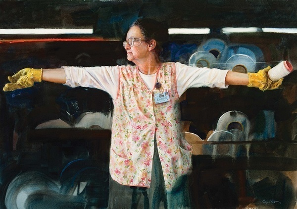 画标$美国水彩人物画家玛丽怀特:一张A4大小的水彩画标上万美元