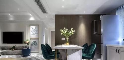 电视墙|87㎡小三房，电视墙太漂亮了，尤其“餐厨一体”实用极了