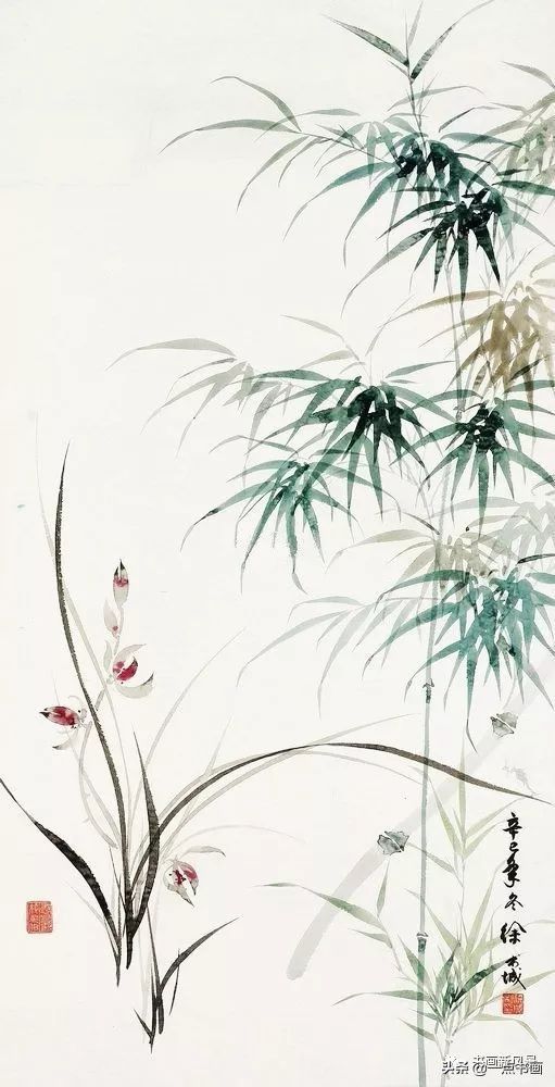 荷花|徐书城画荷花，工写结合，别具一格