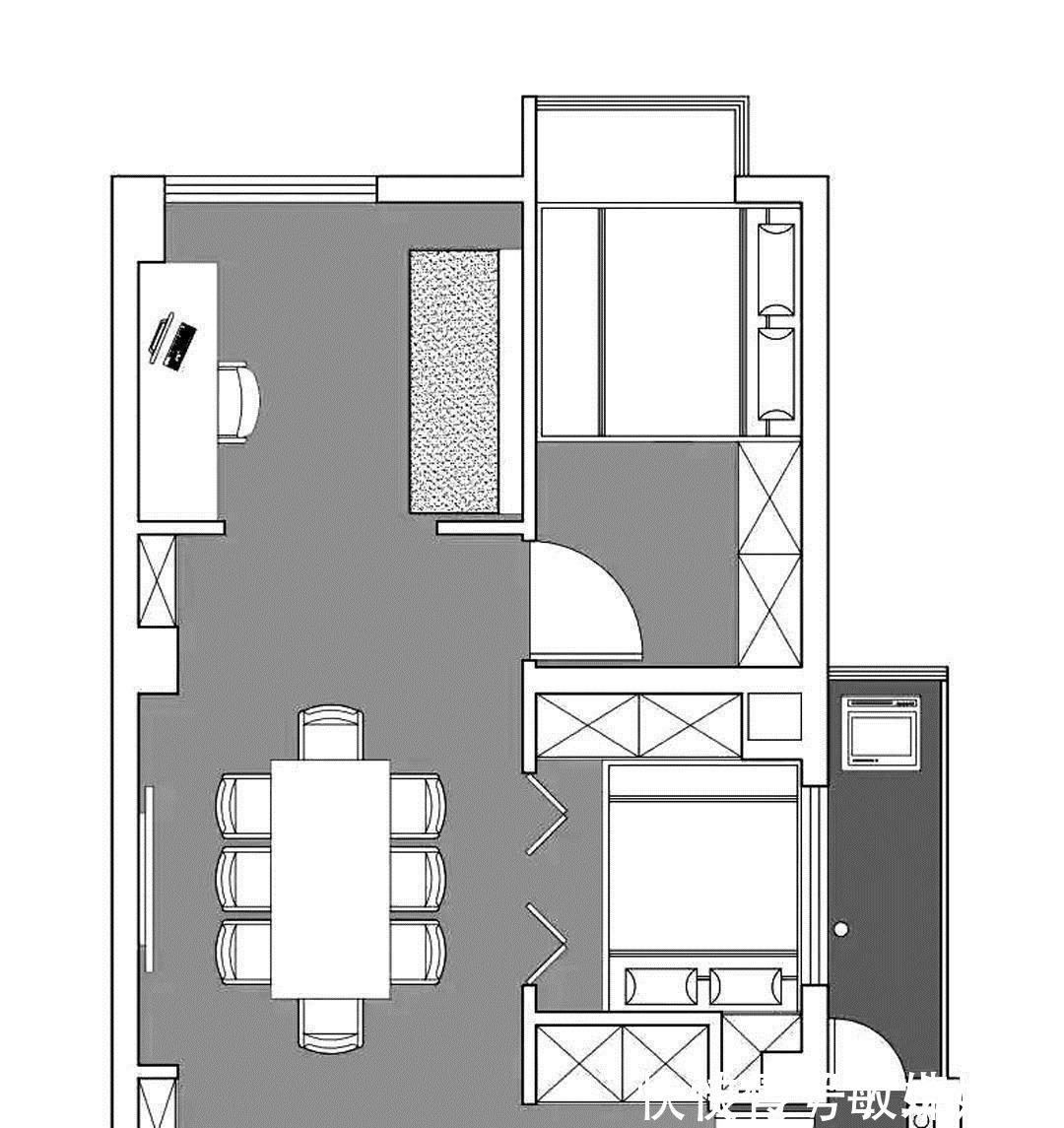 玄关|她家48㎡,拥有三间卧室,超大餐厅,书房客厅合二为一,太聪明了