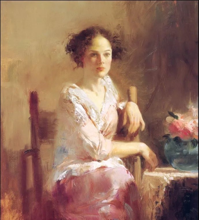 人物#皮诺德埃尼的油画人物，色彩斑斓，动静结合，光彩照人