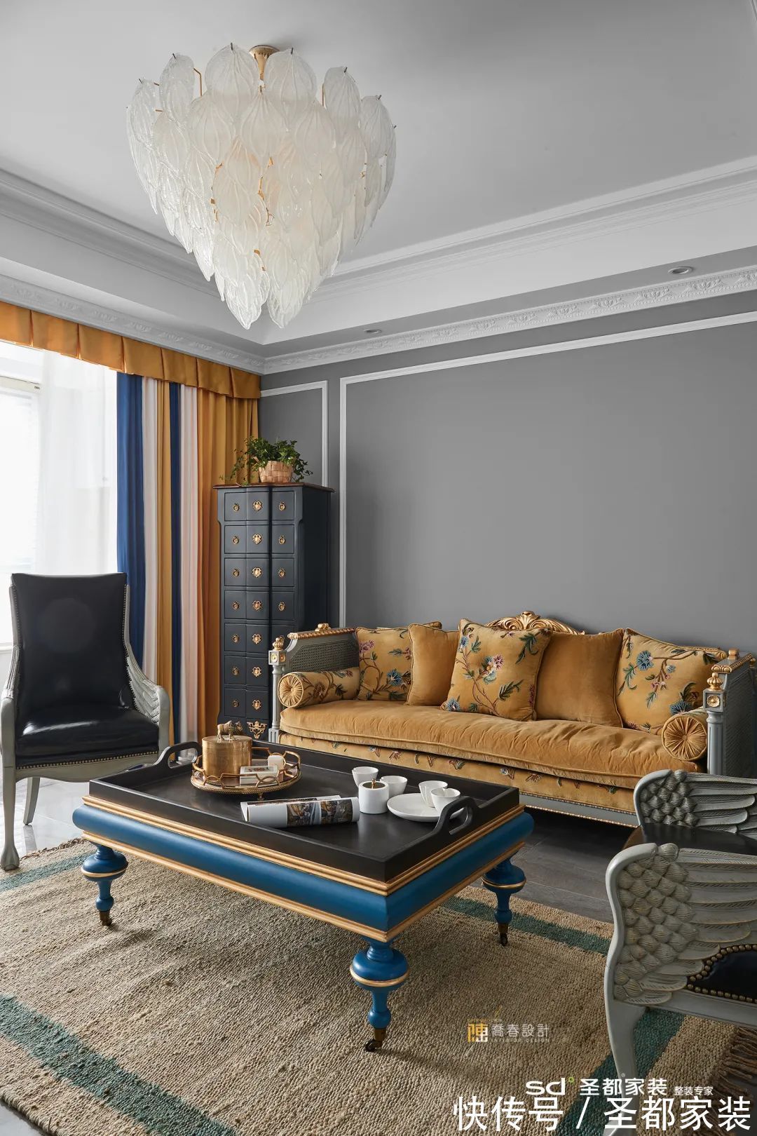 白雪公主|139㎡现代美式家装案例,仙境之旅美出天际,复古浪漫100分