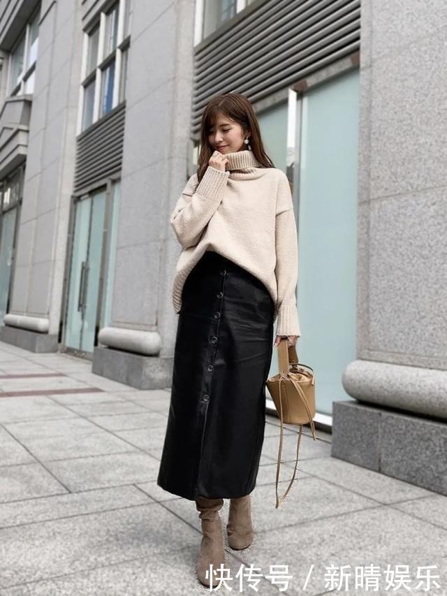 看似普通的高领毛衣别乱搭,日本博主们太会穿,优雅又气质