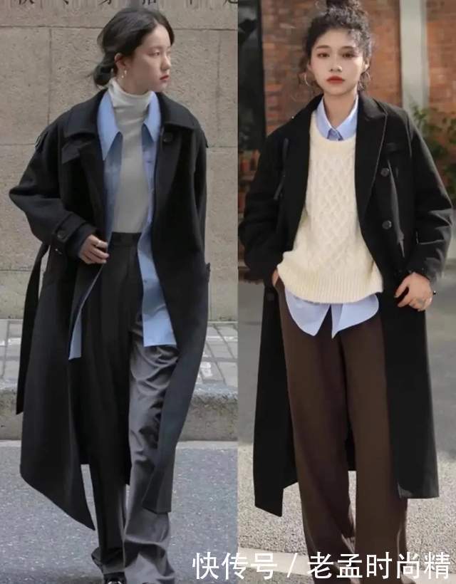 穿来穿去, 黑色大衣还是这3种搭法最时髦减龄, 一衣多穿好实用