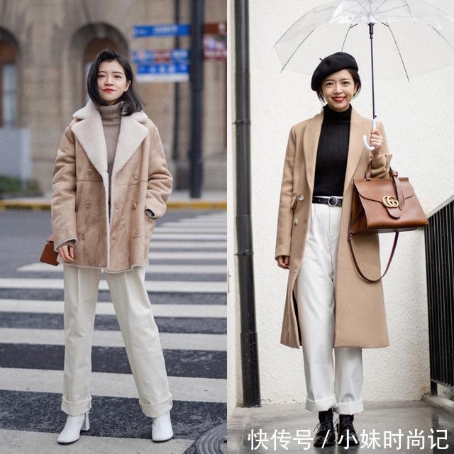 长筒靴|冬天,如何把白色裤子穿出时髦感?一要配对内搭,二要配对鞋子