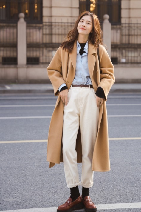 驼色大衣|今年冬装被这件驼色大衣承包了!搭配直筒裤或半身裙,超有气质,
