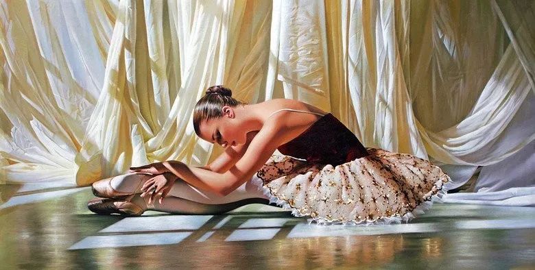 神韵&神韵优雅芭蕾舞者 油画 太奢美了!